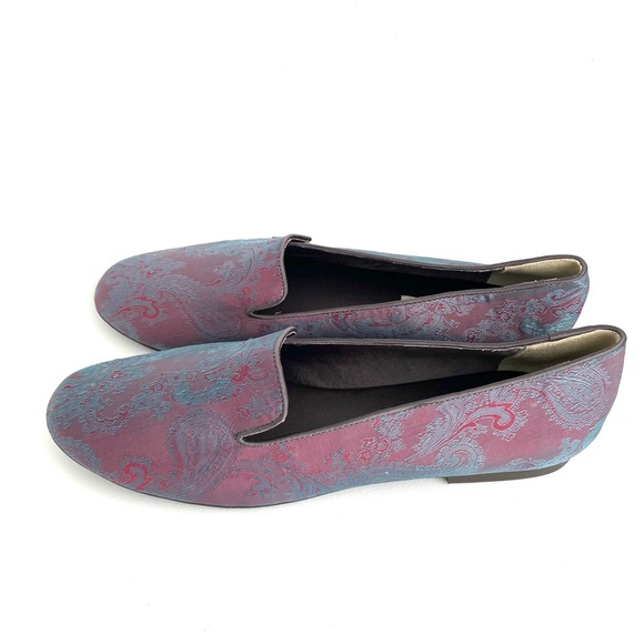NEW Handmade NYC DESIGNERS Paisley Jacquard Silk Flat Loafers US 9.5 Fit 9 - Picture 6 of 12